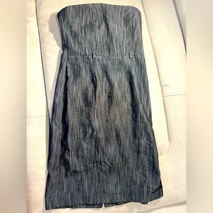 strapless gray dress